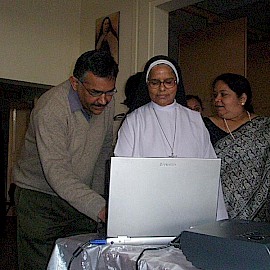 Sister Teresita Mary launching the website.